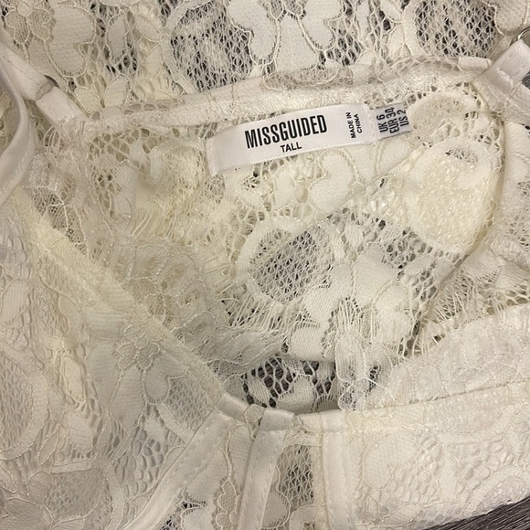 Misguided tall white lace bodysuit size 2 - Picture 4 of 4